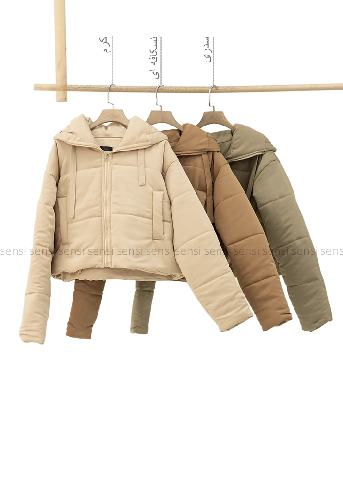 کاپشن کوتاه کتان کج راه کد1004769